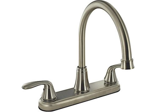 VALTERRA PRODUCTS LLC KITCHEN FAUCET, 8IN HI-ARC HYBRID, 2 LEVER, BRUSHED NICKEL|PF231402