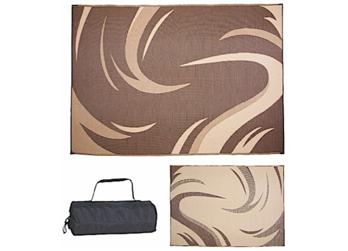 STYLISH CAMPING MING'S MARK INC 8' X 11' BROWN/TAN MODERN GRAPHIC MAT|SD8117