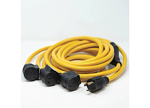 FIRMAN 25 FT. POWER CORD - L5-30P 30A-125V TO THREE 5-20R 20A-125V|1105