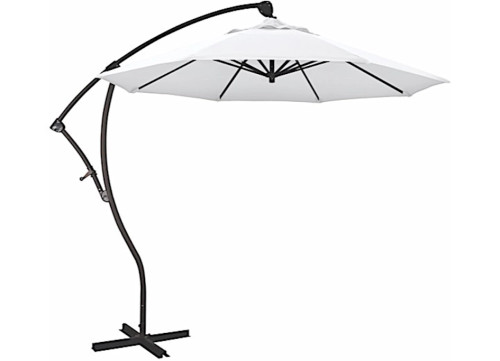 CALIFORNIA UMBRELLA BAYSIDE SERIES 9 FT. CANTILEVER PATIO UMBRELLA - WHITE OLEFIN / BRONZE|BA908117-F04