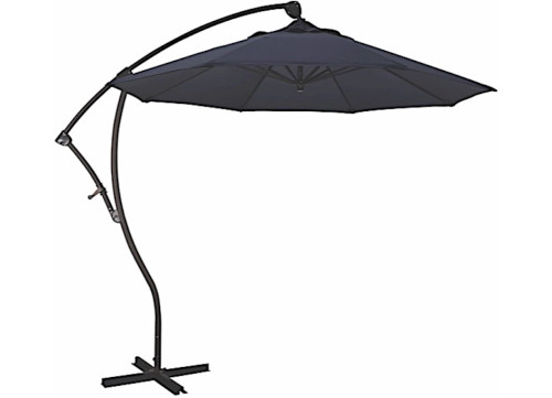 CALIFORNIA UMBRELLA BAYSIDE SERIES 9 FT. CANTILEVER PATIO UMBRELLA - NAVY BLUE OLEFIN / BRONZE|BA908117-F09