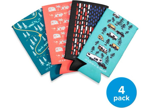 LIFE IS BETTER AT THE CAMPSITE SKINNY CAN HOLDERS, 4PACK|53309
