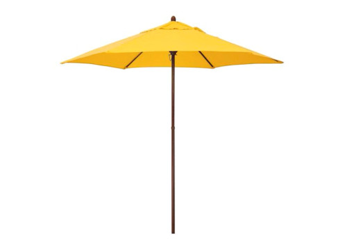 ASTELLA MOW SERIES 9 FT. ECONOMY MARKET UMBRELLA – YELLOW / WOOD GRAIN|MOW906202-P57