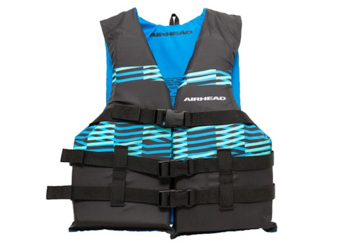 AIRHEAD ELEMENT OPEN SIDED YOUTH LIFE JACKET - BLACK/AQUA|10092-03-A-BKTL