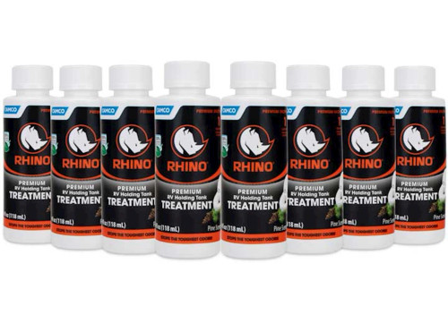 CAMCO RHINO ENZYME RV HOLDING TANK TREATMENT SINGLES - FRESH PINE SCENT, 8 TREATMENTS|41511