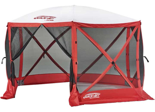 QUICK-SET BY CLAM ESCAPE SPORT 6-SIDED SCREEN SHELTER – RED/WHITE|14200