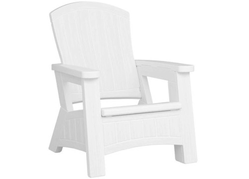 SUNCAST ADIRONDACK CHAIR WITH STORAGE – WHITE|BMAC1000WD