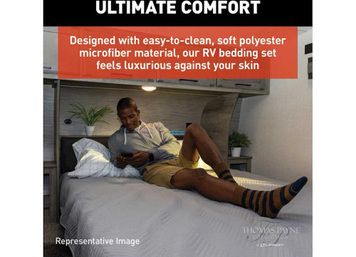 THOMAS PAYNE MICROFIBER 3-IN-1 TUCKED IN BEDCOVER SET-QUEEN-GREY CHECKERED|2022107820