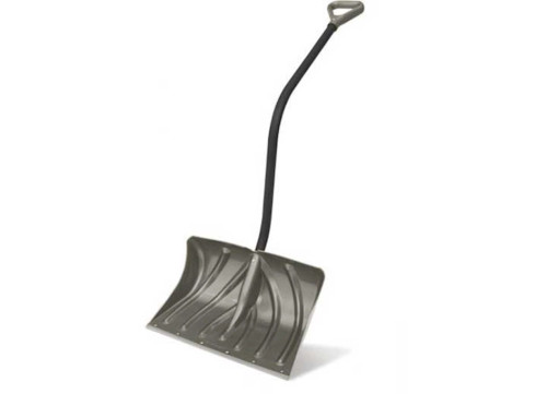 SUNCAST 20” STEEL CORE ERGONOMIC COMBO SNOW SHOVEL & PUSHER WITH WEAR STRIP – METALLIC GRAY|SC5350