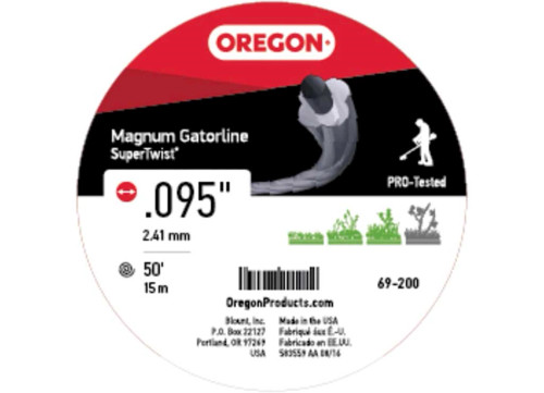 OREGON TOOL GATORLINE, MAGNUM SUPERTWIST .095 50FT|69-200
