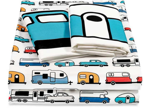 LIFE IS BETTER AT THE CAMPSITE LIBATC, SHEETS MULTI-RV PATTERN, SHORT QUEEN|53299