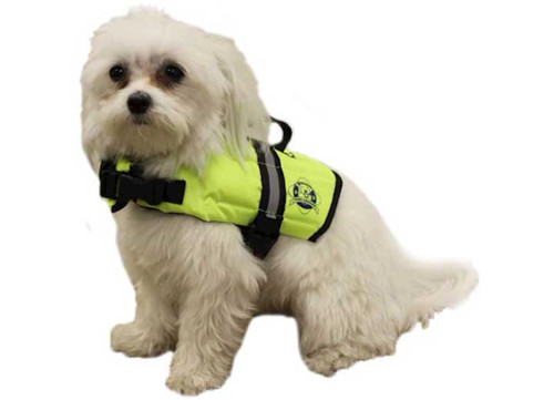 PAWS ABOARD DOG LIFE JACKET, NEON YELLOW, XXS|1100