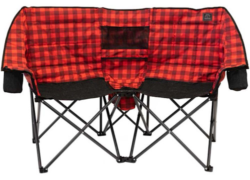 KUMA OUTDOOR GEAR KOZY BEAR DOUBLE CAMPING CHAIR – RED/BLACK PLAID|872-KM-KBDC-RB