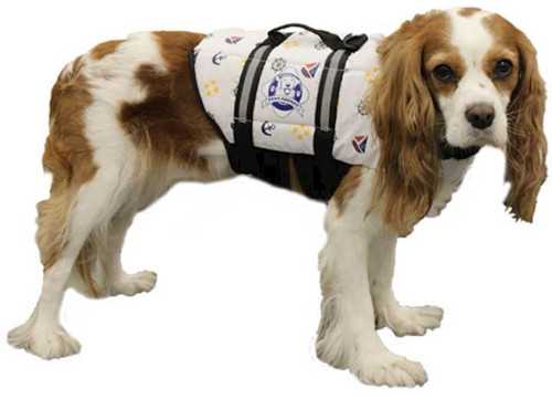 PAWS ABOARD DOG LIFE JACKET, NAUTICAL, SMALL|N1300