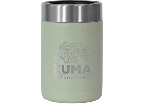 KUMA OUTDOOR GEAR CAN COOZIE FOR 12 OZ. CANS – SAGE, VACUUM SEALED DOUBLE WALL STAINLESS STEEL|231-KM-CC-SG