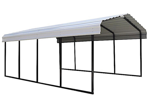 ARROW STEEL CARPORT - 12 FT. X 20 FT. X 7 FT. - EGGSHELL/BLACK|CPH122007