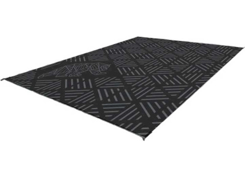 KUMA OUTDOOR GEAR REVERSIBLE OUTDOOR MAT – 9’ X 9’, STRIPED PEAKS, BLACK/GREY|883-KM-SP-GB-9