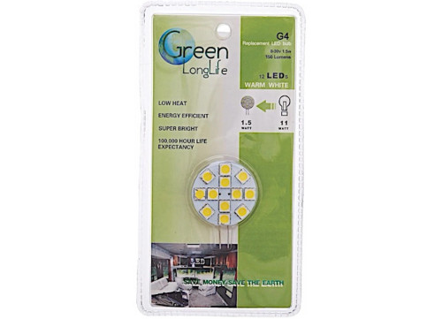 GREEN LONG LIFE LED G4 SIDE PIN 150LUM WW|5050103
