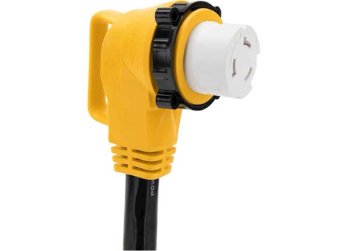 CAMCO POWER GRIP LOCKING DOGBONE ADAPTER - 18 IN., 50A, 125-250V/12500W, SS2-50P TO SS2-50R|55572