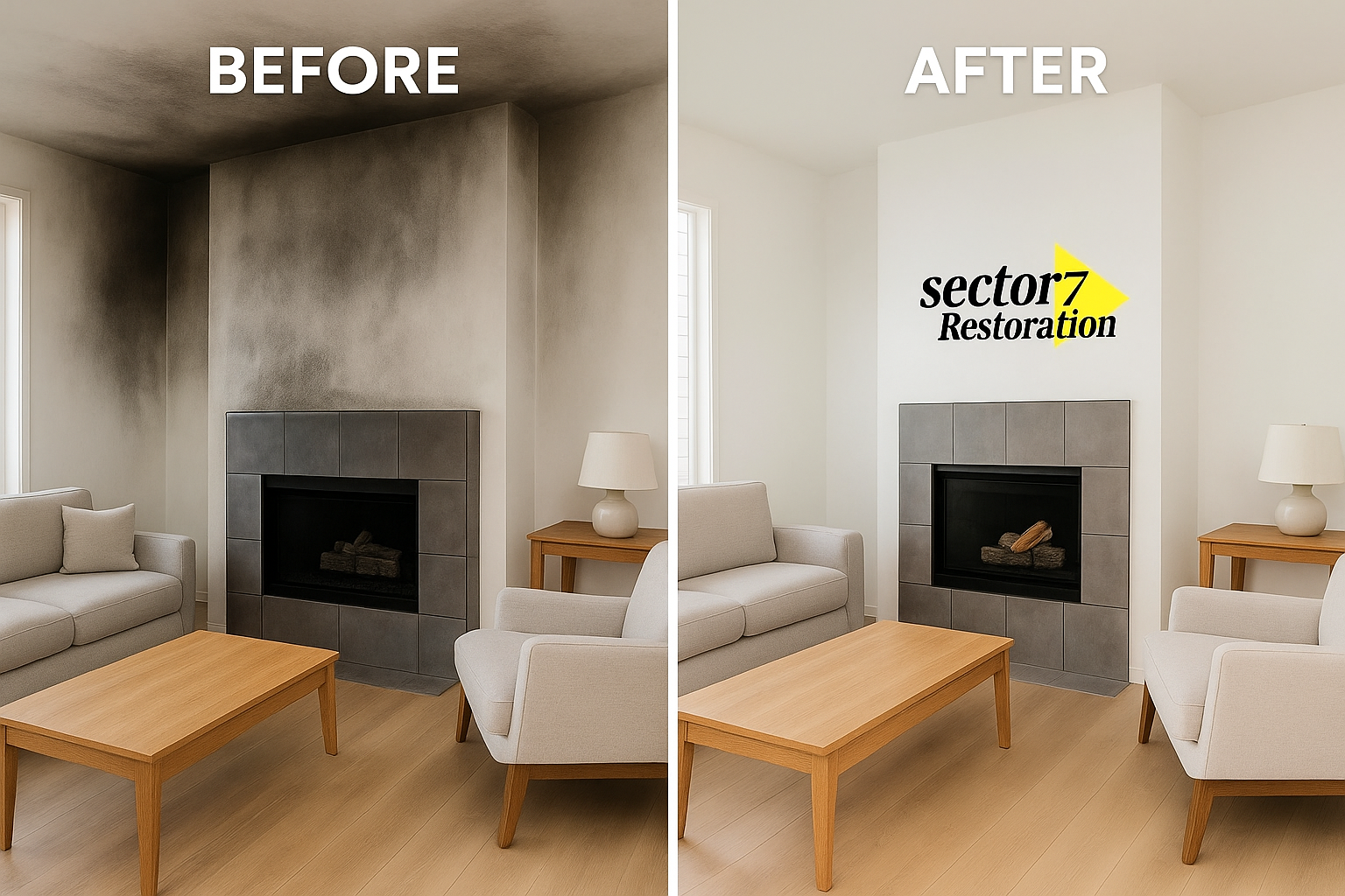 Before & After - living room