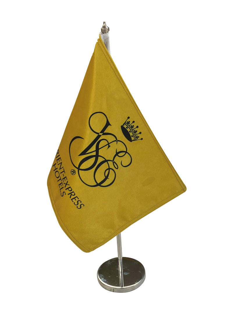 Chrome Table Flag Base | Satin Fabric Table Flags | Custom Table Flags
