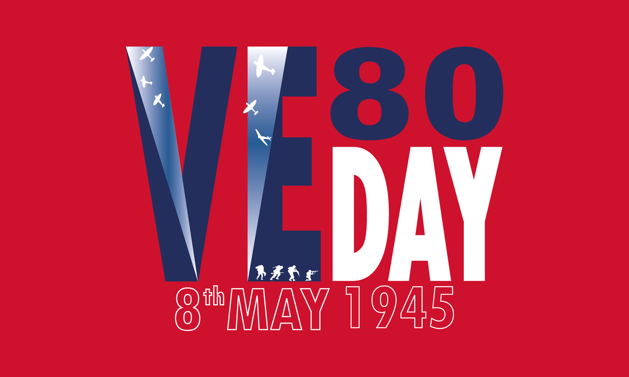 VE Day 80. Jubiläums-Flagge – Dekoration Zum 80. Jahrestag Des Kriegsendes