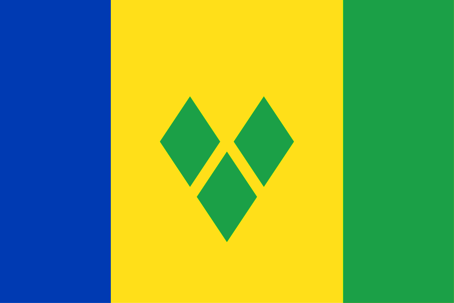 Flagge St. Vincent 30 X 45 Cm – Polyester-Fahne Mit Hohlsaum Für Stab, Wetterfest