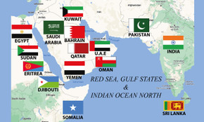 Red Sea, Gulf And Indian Ocean North (15 Flags)