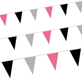 10m Clearance Bunting (Pink, Black, Grey)