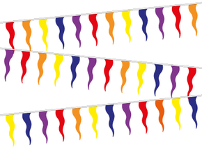 10m Clearance Red. Orange, Yellow, Blue, Purple Festival Bunting