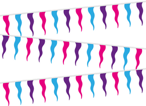 10m Purple, Pink, Blue Festival Bunting (Clearance)