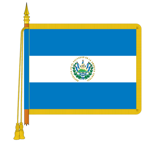 Buy Ceremonial El Salvador Flag Online | High Quality | Handmade in The UK