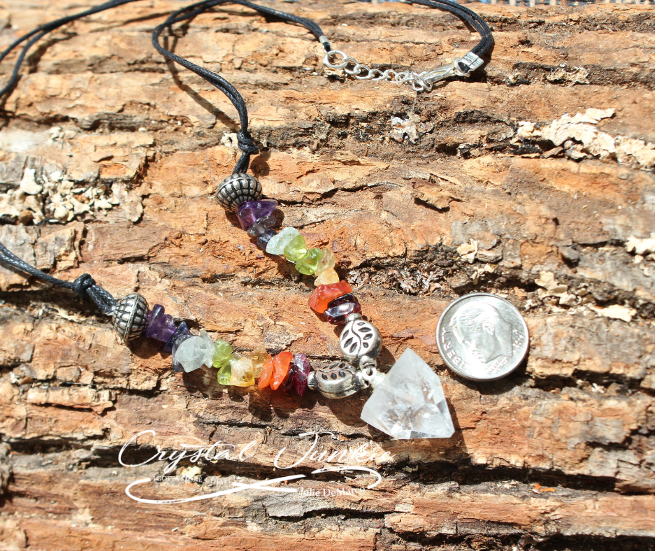 Apophyllite Crystal Chakra Necklace - Crystal Junkie