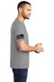 Grey Frost tri blend t-shirt w/Flag on the right arm. Side. Grey Frost tri blend t-shirt w/Flag on the right arm. Side.