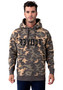 Khaki Camo hooded sweatshirt. 8.5 oz., 3-end fleece, soft-washed. 100% cotton face. 65% cotton/35% polyester. Front. Khaki Camo hooded sweatshirt. 8.5 oz., 3-end fleece, soft-washed. 100% cotton face. 65% cotton/35% polyester. Front.