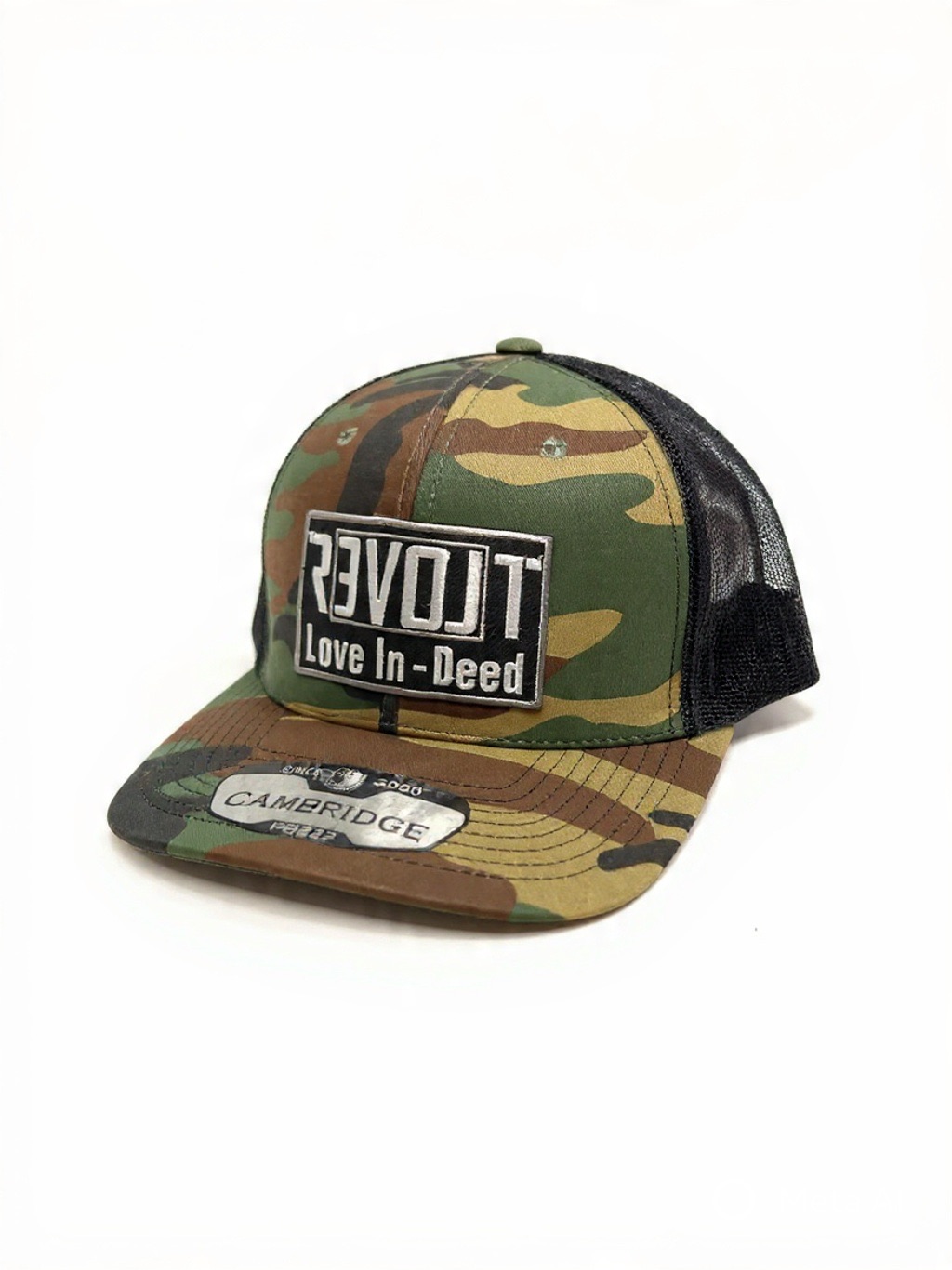 Camouflage Snap Back with Love Revolt/Love In-Deed Patch - Love