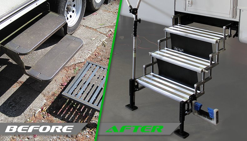 Glow Step Revolution: RV to ground stable steps or stairs