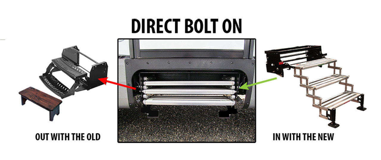 2 Step Torklift Glow Step Revolution Folding RV Steps - 65cm Wide A8102