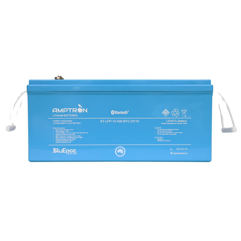 AMPTRON BluEdge ( AT-LFP-12-400-BTC-DV10) 12V 400Ah / 300amp Continuous discharge LiFePO4 Battery with Bluetooth + RS485 + CAN bus