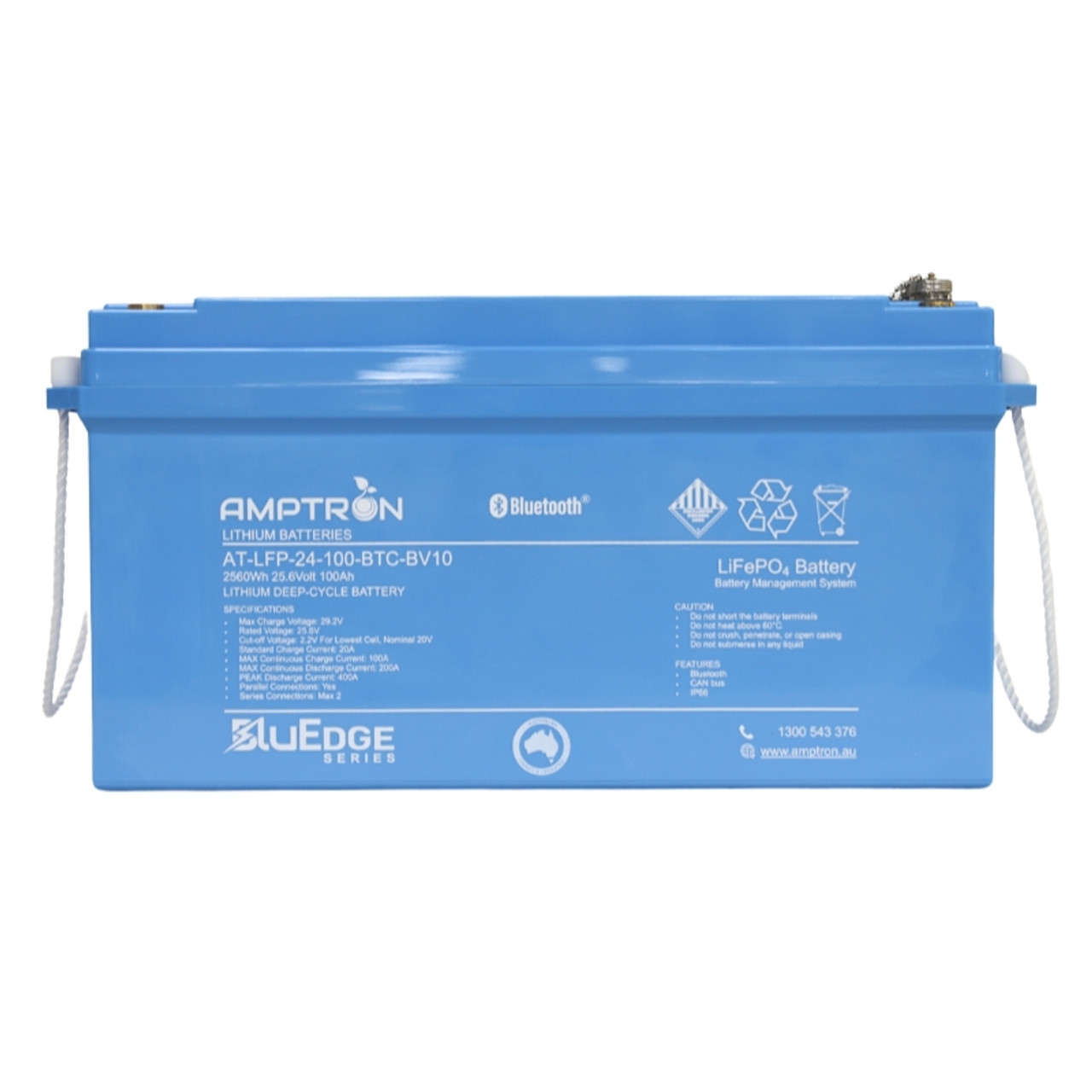 AMPTRON BluEdge 24V 200Ah / 200A Continuous Discharge LiFePO4 Battery with Bluetooth + RS485 + CAN bus