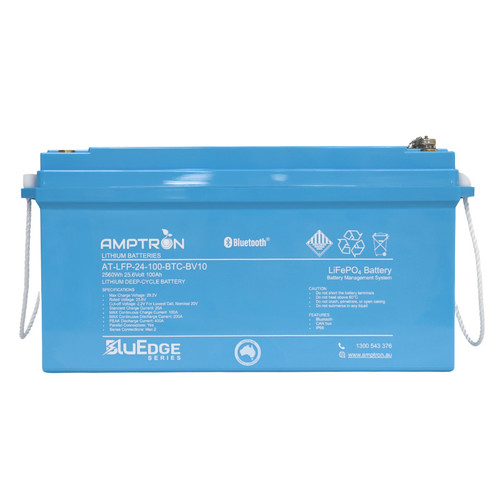  Amptron  BluEdge 24V 100Ah / 200Amp  Continuous Discharge  LiFePo4  with Bluetooth + RS485 + CAN bus
