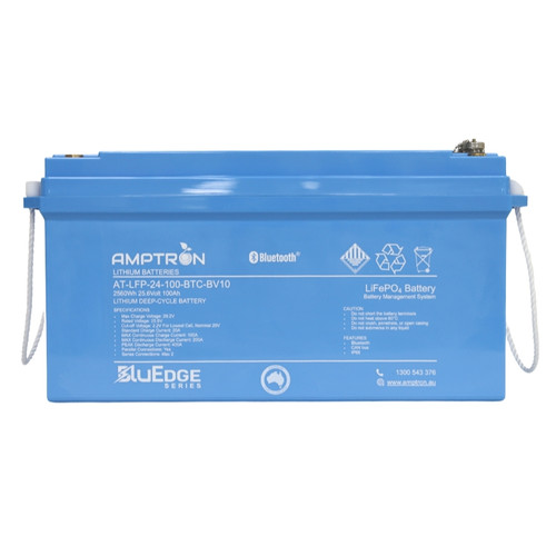 AMPTRON BluEdge 24V 200Ah / 200A Continuous Discharge LiFePO4 Battery with Bluetooth + RS485 + CAN bus