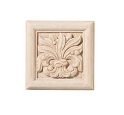 Carved Ornament, Chateau, cherry, 2 7/8 x 2 7/8"