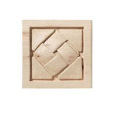 Carved Ornament, Cottage, maple, 2 7/8 x 2 7/8"