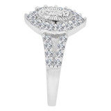 Marquise Virgin Mother Mary Ring Cubic Zirconia White Gold 14k [R143-075]