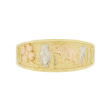 Lucky Symbols Tapered Band Ring  Tricolor Gold 14k [R146-002]