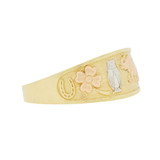 Lucky Symbols Tapered Band Ring  Tricolor Gold 14k [R146-002]