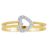 Heart Ring Cubic Zirconia Yellow Gold 14k [R148-024]