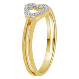 Heart Ring Cubic Zirconia Yellow Gold 14k [R148-024]
