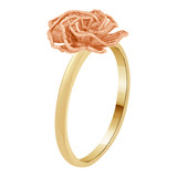 Rose Flower Ring Diacut Yellow and Rose Gold 14k [R149-019]